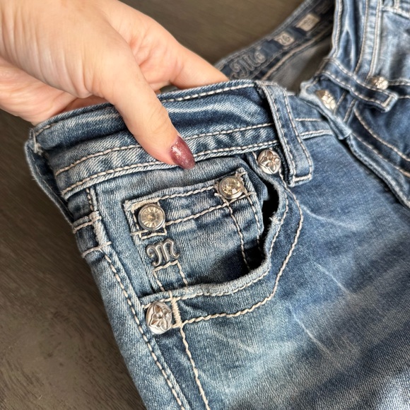 Miss Me 90’s Low Rise Slim Bootcut Denim Blue Jeans 26 - Picture 8 of 13